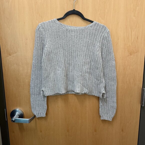 Aeropostale Sweaters - Aeropostale gray ribbed knit sweater cropped women’s medium